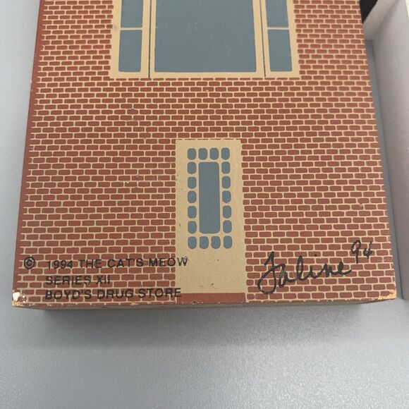 Vtg The Cats Meow Lot of 2 Drug Stores Grants 1997 & Boyds 1994 Signed Faline - Picture 3 of 8